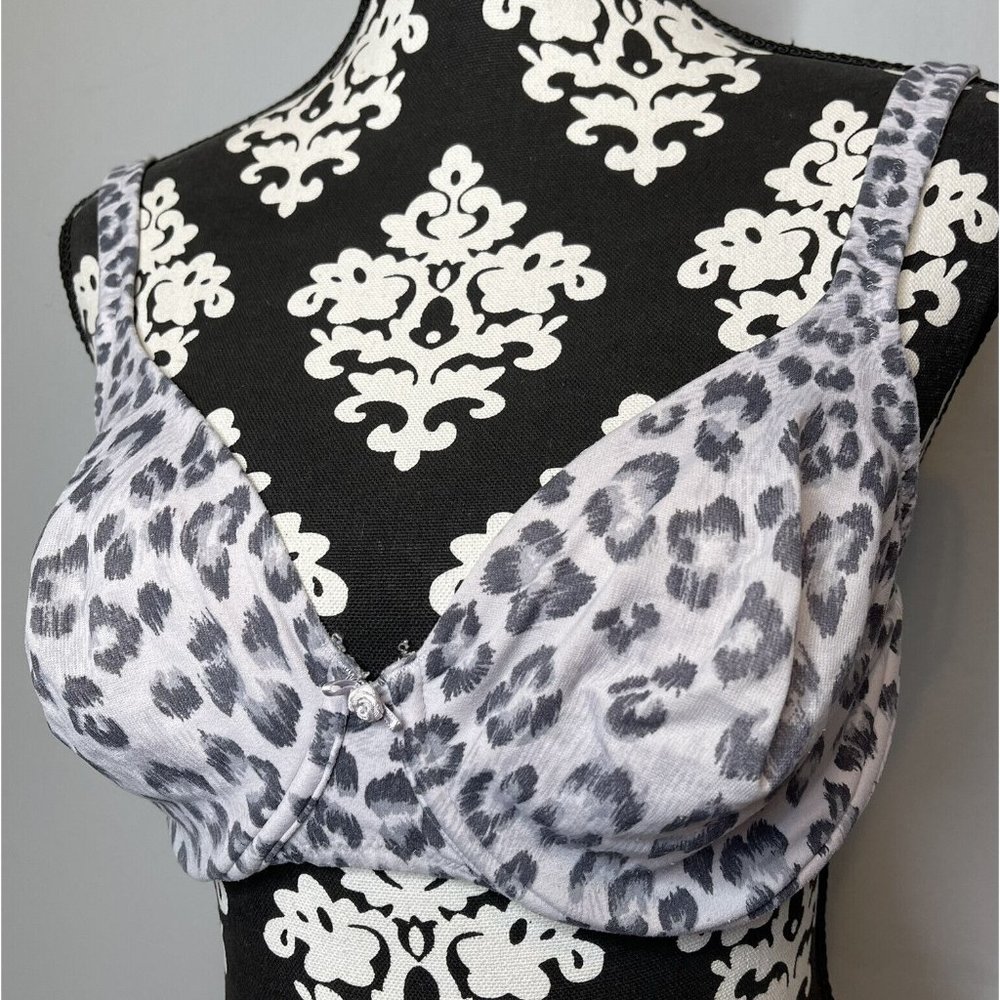 victorias secret bra 34 DD body leopard gray grey underwire unlined